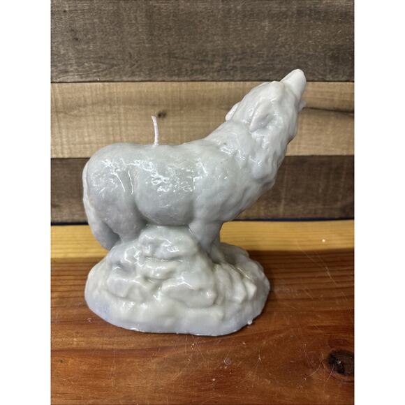 Wolf Family Howling Wax Shaped Candle 8” Tall - Picture 4 of 7